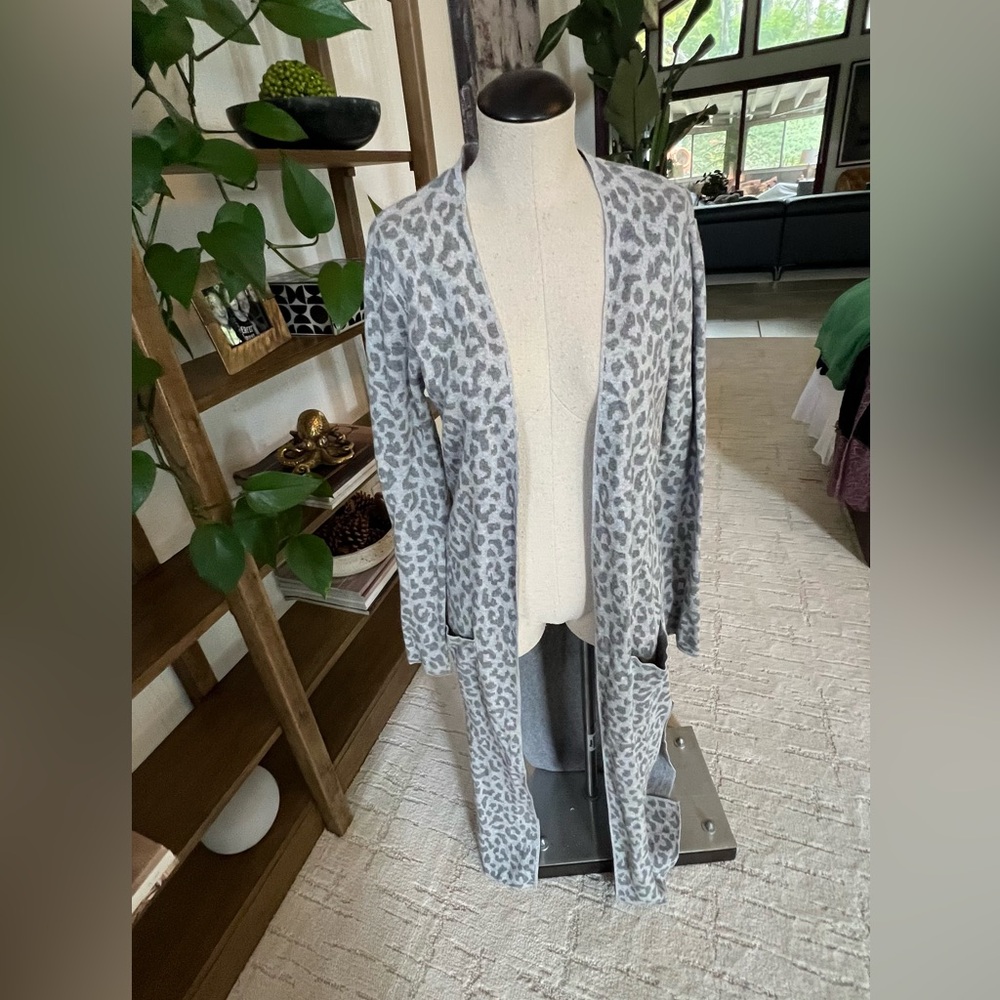 Leopard Print Open Front Cardigan